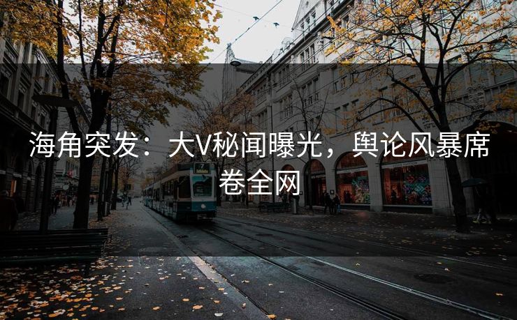 海角突发：大V秘闻曝光，舆论风暴席卷全网
