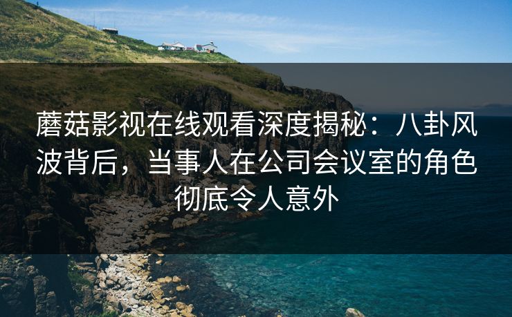 蘑菇影视在线观看深度揭秘：八卦风波背后，当事人在公司会议室的角色彻底令人意外