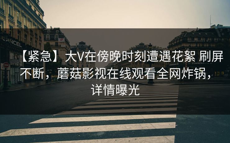 【紧急】大V在傍晚时刻遭遇花絮 刷屏不断，蘑菇影视在线观看全网炸锅，详情曝光